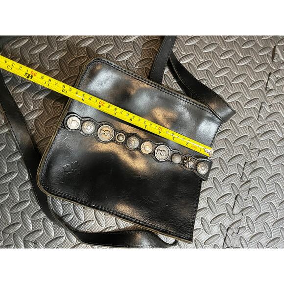 Patricia Nash Coin Venezia Crossbody Black Leather Bag Purse - Picture 11 of 11